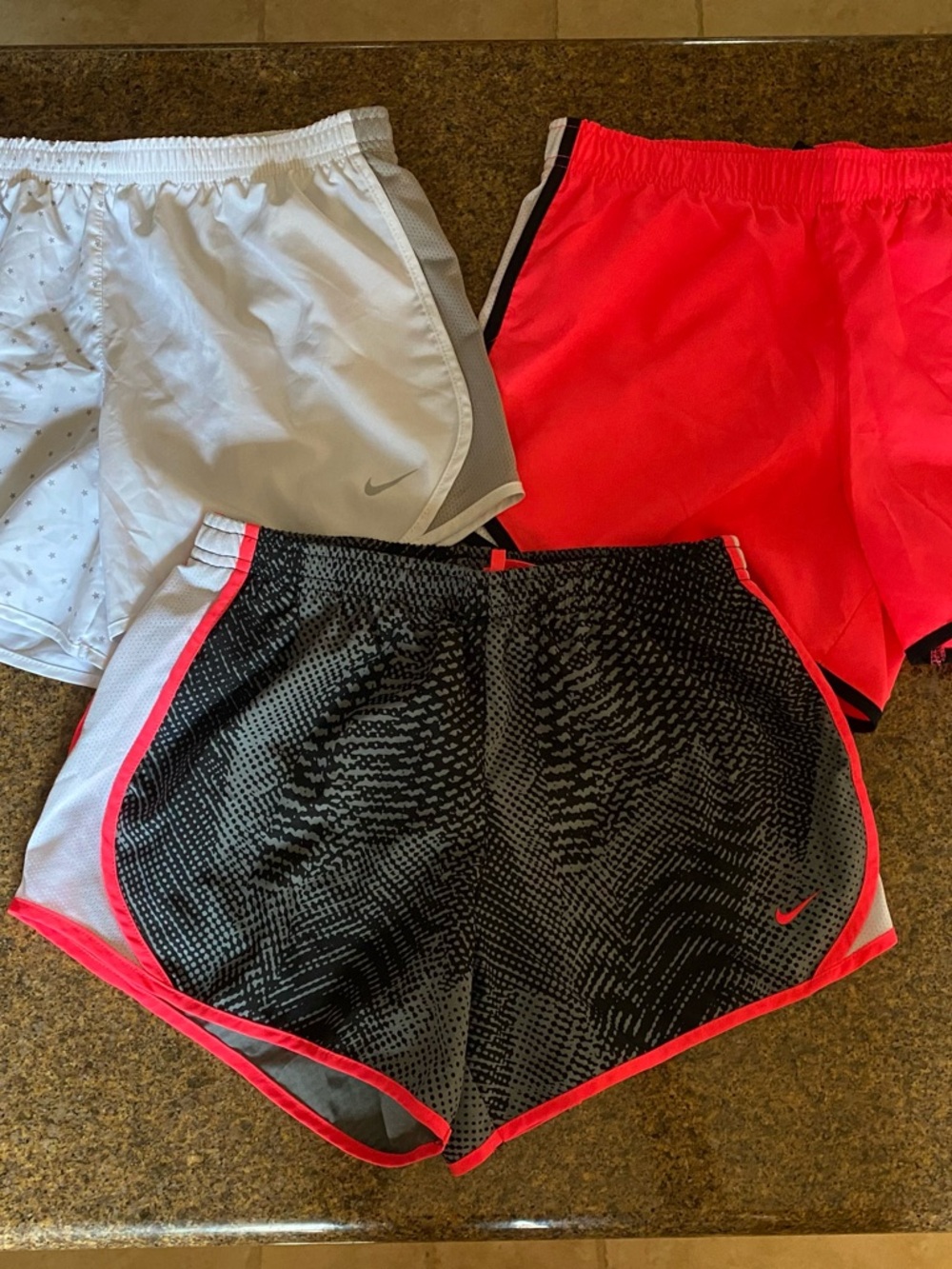 Girl’s Nike Dry Fit Shorts Trio. Size Child Large.